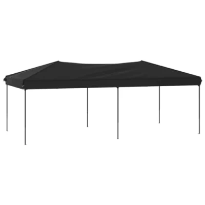 Abbildung von vidaXL Partyzelt Festzelt Camping Pavillon Faltpavillon Gartenzelt Grillzelt Terrasse Gartenpavillon Stahlrahmen Faltbar Schwarz 3x6m