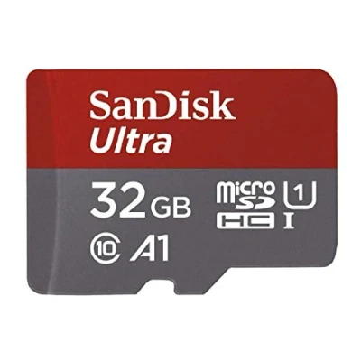 Abbildung von SanDisk Ultra Micro SDHC Speicherkarte für Action Kamera, Smartphone und Drohnen, mit A1 App Leistung bis zu 98 MB/s, Klasse 10, U1, 32 GB