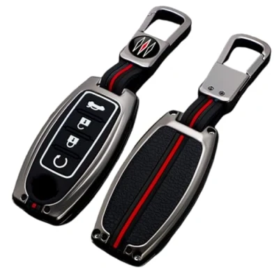 Abbildung von Happyit Autoschlüsselabdeckung Aus Zinklegierung fit für Nissan Qashqai Juke J10 J11 X Trail T31 T32 Kicks Tiida Pathfinder Infiniti Q50 Schlüsselloses Zubehör (B, Matte Farbe)