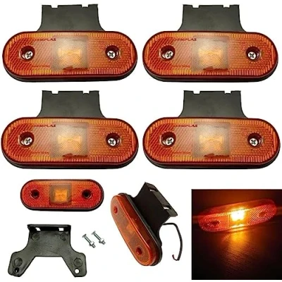 Abbildung von Formplas 4 x LED Begrenzungsleuchten Positionsleuchten Seitenleuchten Orange Gelb Bernstein LKW PKW Wohnmobil Wohnwagen 12v 24v