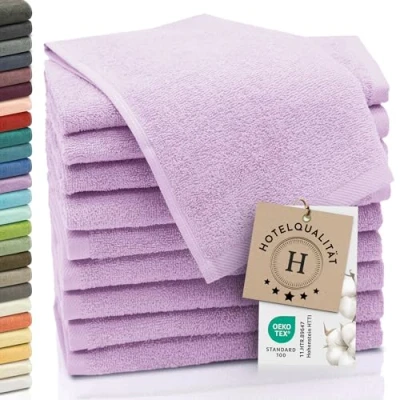 Abbildung von ZOLLNER Gästehandtücher, Walkfrottier (10 St), saugstark, dauerhaft strahlende Farben, kochfest waschbar, 30 x 50 cm, 100% Baumwolle, alle Farben bis 95C waschbar
