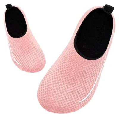 Abbildung von Badeschuhe Kinder Schwimmschuhe Wasserschuhe Schnell Trocknend Strandschuhe Aquaschuhe für Mädchen Baby Beach Pool(Linie Rosa 28/29 EU)