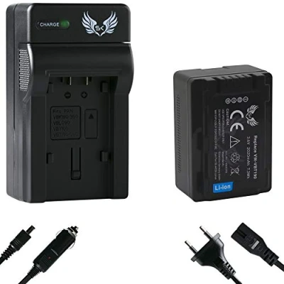 Abbildung von SK Akku Ersatz für Panasonic VW VBT190 E K 2020mAh + Ladegerät VBK180 VBK360 VBT380 HC V777 VXF999 TM41