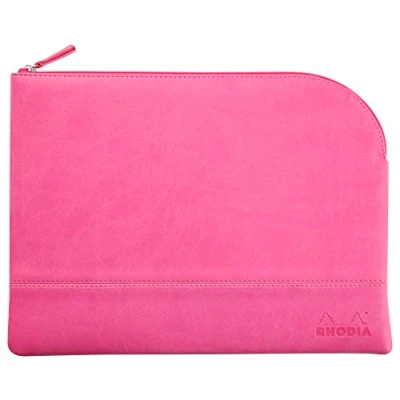 Abbildung von Rhodia 116742C Rhodiarama Reißverschlusstäschchen aus italienischem Kunstleder, Großformat (21x28 cm), Fuchsia, 1 Stück