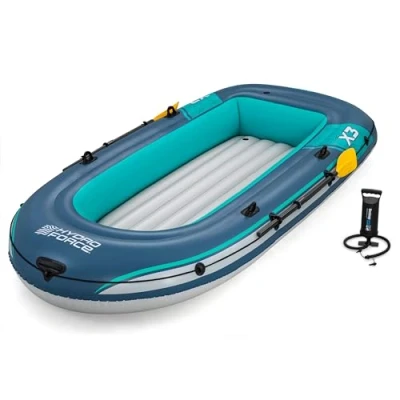 Abbildung von Bestway Hydro Force Rubber Boat Treck X3 Set 294 x 137 cm
