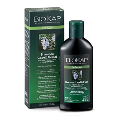 Abbildung von BIOKAP BELLEZZA Shampoo für fettiges Haar 200ml duftig leichtes und weiches Pflanzliche Wirkstoffe Silbertanne Bio Rosmarin Isländisch Moos Menthol VEGAN