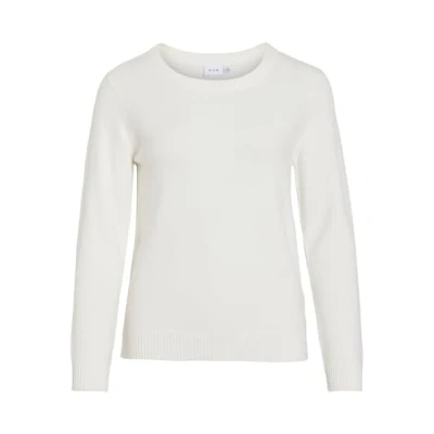 Abbildung von VILA Viril Oneck LS NOOS Strickpullover, Damen, Größe: XXL, White alyssum