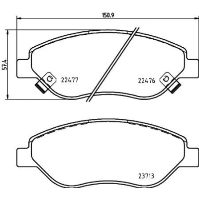 Abbildung von HELLA 8DB 355 025 631 Bremsbelagsatz mit akustischer Verschleißwarnung Bremssattelschrauben Zubehör FIAT: Tipo Schrägheck, Kombi