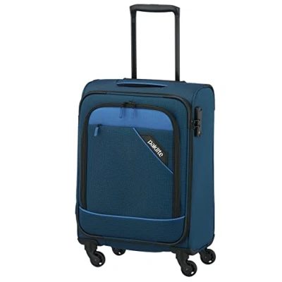 Abbildung von paklite Handgepäck Trolley 4 Rollen, leicht, DERBY, Stilvoller Weichschalen Rollkoffer klein mit TSA Schloss + Aufsteckfunktion, 55 cm, 41 Liter