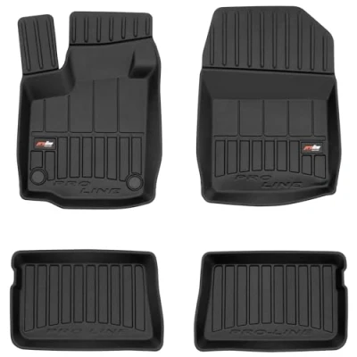 Abbildung von M MOTOS Gummimatten Auto Fussmatte passt für Renault Twingo II 2007 2014 Verbessern Sie Ihren Reisekomfort mit Antirutschmatte 3D Allwetter fußmatten Auto, Schutz vor Verschmutzung