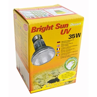 Abbildung von Lucky Reptile Bright Sun UV Desert 35 W Metalldampflampe für E27 Fassungen Terrarium Lampe mit Tageslichtspektrum Wärmelampe UVA &amp; UVB Strahlung Wüstenreptilien,1 Stück