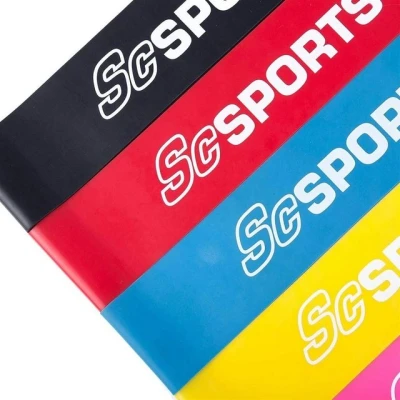 Abbildung von ScSPORTS® 5er Set Widerstandsband Gymnastikband Resistance Bands Fitnessband, 1 tlg., Reißfest, Vielseitig einsetzbar und Hautfreundlich