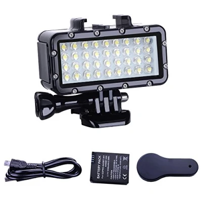 Abbildung von Suptig Licht Tauchen High Power Dimmbare wasserdichte LED Video Füllen Nachtlicht Unterwasser Wasserdicht 147ft (45m) für Gopro SJCAM, Akaso Action Kamera