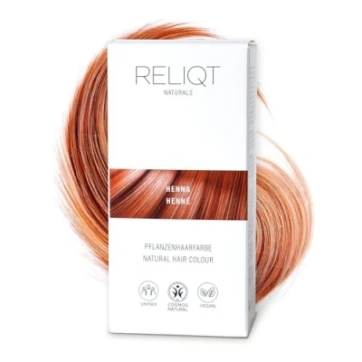 Abbildung von RELIQT Naturals Pflanzenhaarfarbe Henna 100% natürlich &amp; permanent 100 g Haarfarbe für gründliche Grauhaarabdeckung gesunden Glanz Naturkosmetik Haarfärbemittel zusatzstofffrei