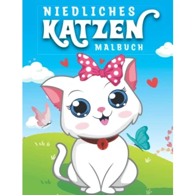 Abbildung von Niedliches Katzen Malbuch: Malbuch für Kinder, Kätzchen Aktivitätsbuch Mädchen und Jungen im Alter von 4 8 Jahren, bezaubernde Motive mit lustigen