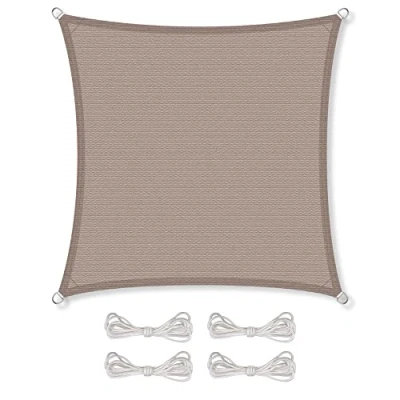 Abbildung von CelinaSun Sonnensegel inkl Befestigungsseile Premium HDPE wetterbeständig atmungsaktiv Quadrat 2 x m Taupe