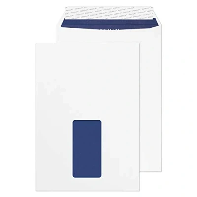 Abbildung von Blake Premium Pure RP83084 Versandtasche Haftklebung Mit Fenster Super Weiß Velin C5 229 x 162 mm 120g/m² 500 Stück