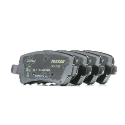 Abbildung von TEXTAR 2449602 Bremsbelagsatz nicht für Verschleißwarnanzeiger vorbereitet mit Bremssattelschrauben Zubehör VOLVO: V70 3, S60 II, V60 I