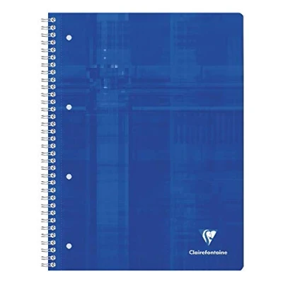 Abbildung von Clairefontaine 8251C Packung mit 5 Collegeblöcken DIN A4+ Ringbuchlochung, 4 fach gelocht, 80 Blatt französische Lineatur, 90g, farbig sortiert, 1 Pack