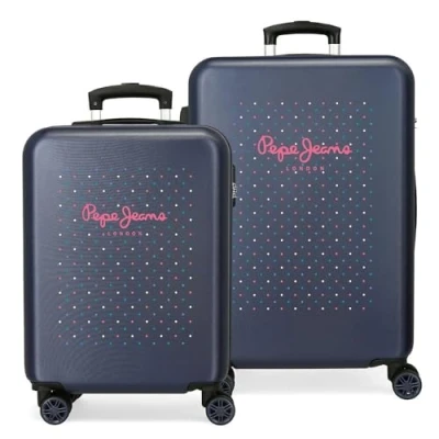 Abbildung von Pepe Jeans Molly Kofferset Mehrfarbig 55/68 cms Hartschalen ABS Kombinationsschloss 104L 4 Doppelräder Handgepäck