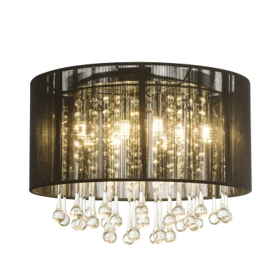 Abbildung von GLOBO LIGHTING Deckenleuchte Schlafzimmer Kristalle Deckenlampe Wohnzimmer Seide