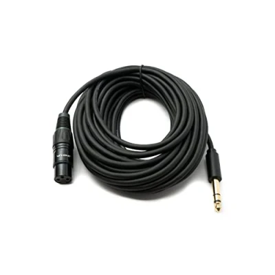 Abbildung von System S Audio Kabel 10 m XLR 3 polig Buchse zu 6.35 mm Klinke Stecker AUX Adapter