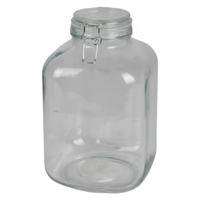 Abbildung von BURI Vorratsdose XXL Drahtbügelglas 4,8L Vorratsglas Einmachglas Gurkenglas Rumtopf Bow, Glas