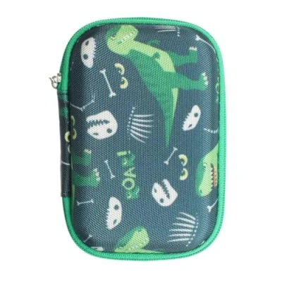 Abbildung von caseroxx Blutzuckermessgerät Tasche passend für Dexcom G7 / ONE+ in Dinosauriermuster schwarz, Diabetiker Aufbewahrung Etui Hülle
