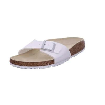 Abbildung von Birkenstock Madrid BF Narrow Pantolette flach, Damen, Größe: 39, Weiss Schuhe