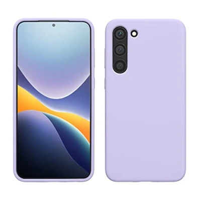 Abbildung von kwmobile Hülle kompatibel mit Samsung Galaxy S23 Plus dünnes Silikon Handy Case stoßfeste Handyhülle weiche Oberfläche Kabelloses Laden Lavendel