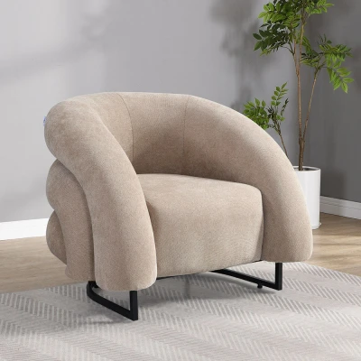 Abbildung von Home Deluxe Sessel MACA Samtgewebe Beige