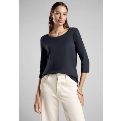 Abbildung von Street One Rundhals Langarmshirt, Damen, Größe: 34, Blau