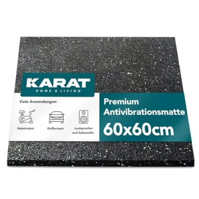Abbildung von KARAT Antivibrationsmatte 60 x cm, 2 cm dick zuschneidbare Antivibrationsunterlage für Waschmaschine &amp; Trockner, Gummiunterlage, Waschmaschinenunterlage, Schallschutzmatte, Gummimatte