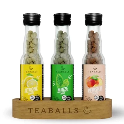 Abbildung von TEABALLS Set Eistee mit Zitrone, Pfirsich &amp; Minze 3er Pack für 225 Tassen Tee
