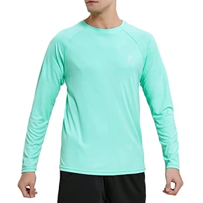 Abbildung von MeetHoo Rashguard Herren Langarmshirt UV Shirt UPF 50+ Lose Stretch Schutz Longsleeve Schwimmshirt für Surfen Schwimmen Running