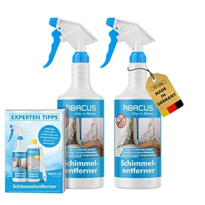 Abbildung von ABACUS Anti Schimmel Spray, Schimmelex für Wand und Bad, Schimmelentferner (inkl. Experten Tipps, [2 St. 2x750ml Sofortwirkung mit Langzeiteffekt)