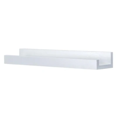 Abbildung von Levandeo® Bilderleiste, Bilderleiste L40cm Weiß MDF Holz Wandregal Kurz Wanddeko Hängeregal