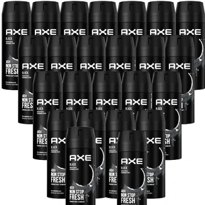 Abbildung von AXE Bodyspray Black Deo ohne Aluminiumsalze Deodorant im 24er Set Deospray Männer Herren Men 24x 150ml