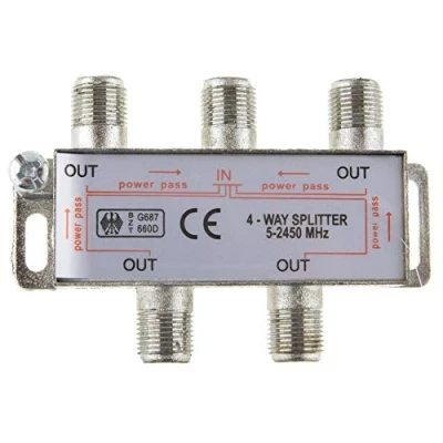 Abbildung von SAT &amp; BK Verteiler 4 fach Splitter 100dB geschirmt HD und Unicable tauchglich
