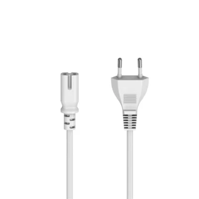 Abbildung von Hama Netzkabel 2 polig, Eurostecker, 5m (Doppelnut/C7, Pin, Stromkabel, Gerätekabel, Ersatzkabel, für Drucker, Netzteile, Fernseher, Radio, Kassettenrekorder etc.) weiß