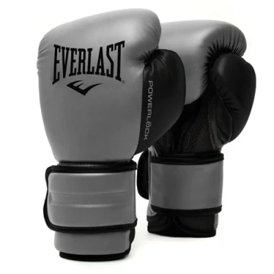 Abbildung von Everlast Powerlock 2R 14oz Boxhandschuhe Anthrazit, für Boxsack, Pratzen &amp; Sparring, mit Turnback Handgelenkstütze, 4 lagiger Schaum Original Ausrüstung