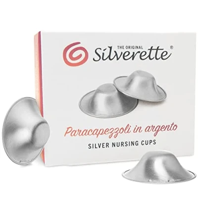 Abbildung von Silverette Silberhütchen aus massivem Sterlingsilber Still Hütchen Schutz für wunde &amp; entzündete Brustwarzen stillende Mütter Regular