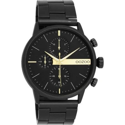 Abbildung von Oozoo Timepieces Herren Uhr in Schwarz Armbanduhr mit Edelstahlarmband Moderne für Edle Analog Herrenuhr Rund C11412 (45mm Gehäuse)