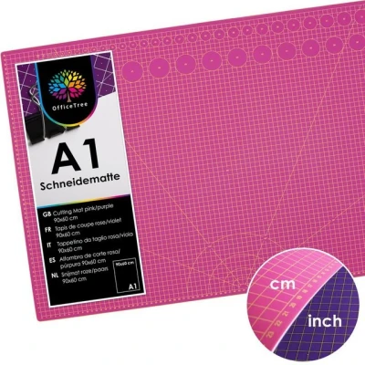 Abbildung von OfficeTree Schneideunterlage OfficeTree® Schneidematte pink/lila 90x60 cm (A1)