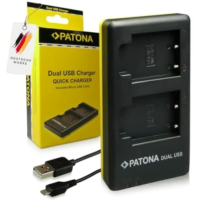Abbildung von PATONA Dual Ladegerät für EN EL19 Akkus Kompatibel mit Nikon Coolpix S100 S2500 S2750 S3100 S3500 S4100 S5200 S6500 S6900 W100 W150