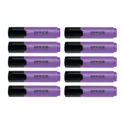 Abbildung von OFFICE PRODUCTS Textmarker 10er Pack Violett /Highlighter Textliner Die Ungiftige Tinte, Keilspitze Leuchtfarben Hohe Qualität/Strichstärke 2 5mm