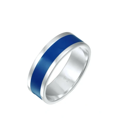 Abbildung von Kuzzoi Basic GEO Emaille Casual Ring, Herren, Größe: 62, Blau