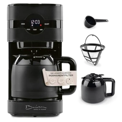 Abbildung von Barista Filterkaffeemaschine LED Display 90Ba0W Edelstahl mit Isolierkanne, 1,25 l Wassertank Timer Funktion Aromastärke individuell wählbar