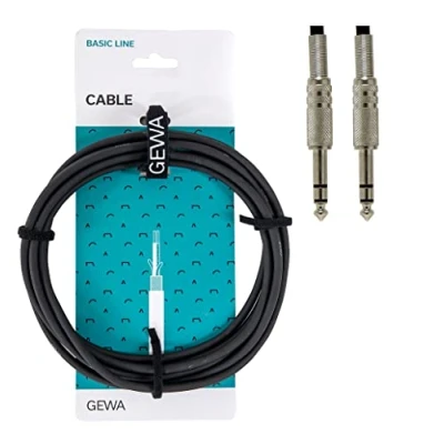 Abbildung von GEWA Instrumentenkabel Stereo Basic Line 6m, schwarz (Stereoklinke 6,3 mm Stereoklinke mm) 190030