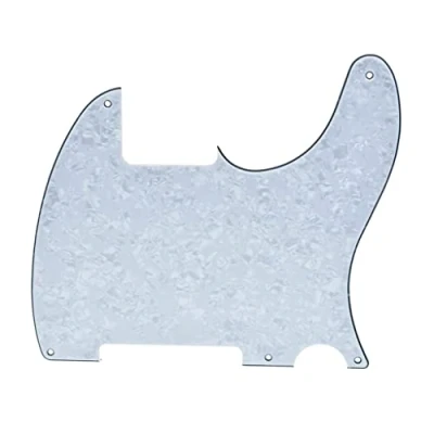 Abbildung von KAISH White Pearl Pickguard / Schlagbrett, 5 Löcher, ohne Pickup Loch für Fender Esquire